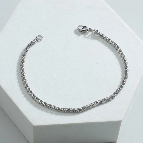 Men’s Stainless Steel Bracelet Silver Plated - Picture 3 of 6